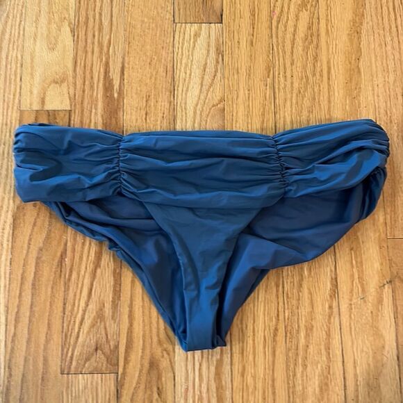 Marysia sz L teal bikini bottoms ruched perfect condition they didn’t fit NWOT - Picture 1 of 4